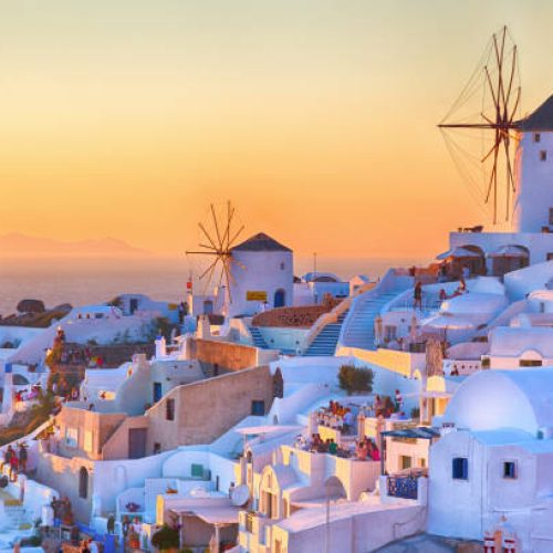 Sunset on the island of Santorini, Greece